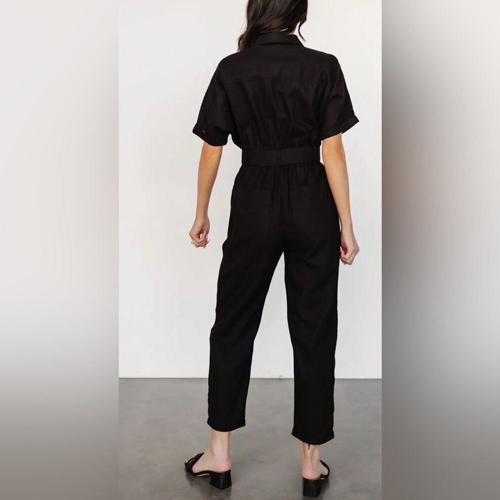 Baltic Born Dallas Button Up Jumpsuit  Black Large EUC - Picture 3 of 9